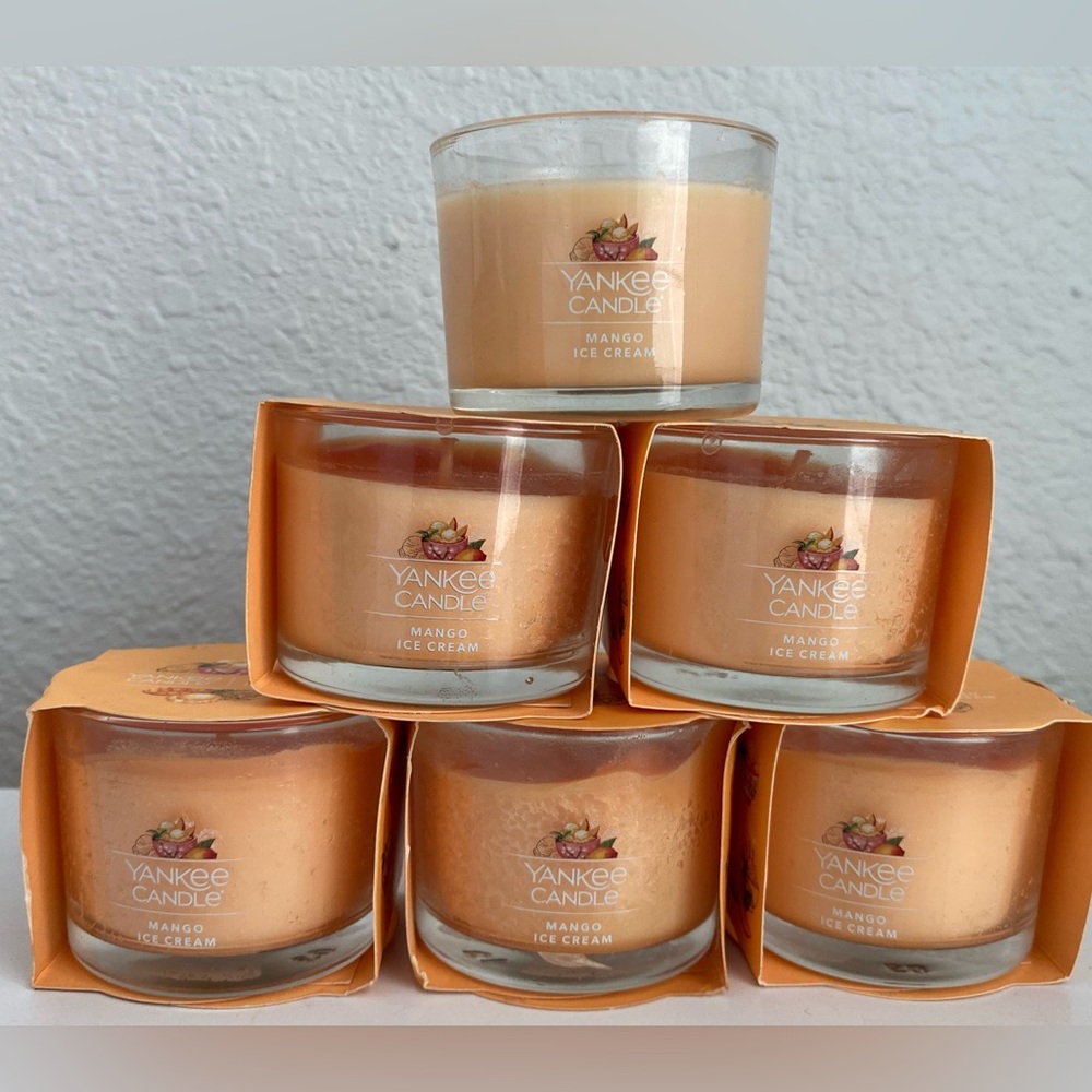 Yankee candle - Mini candle Mango Ice cream scented 6 (1.3 oz) one wick candles.